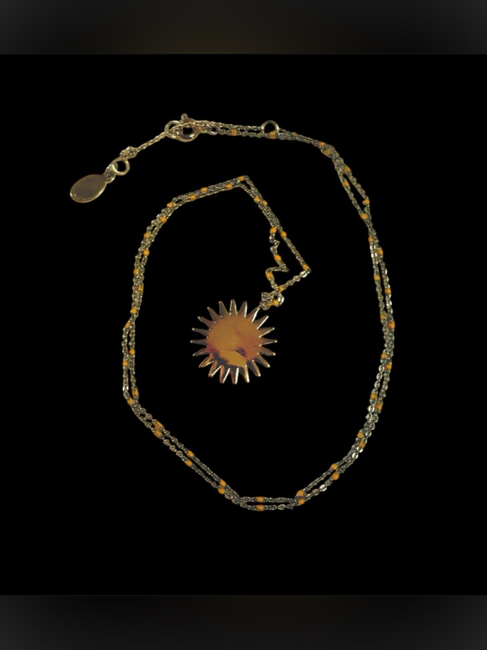 LOFT Sun Pendant Necklace with Beaded Chain